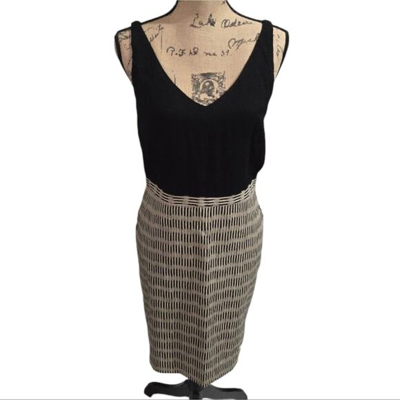 Loft Black and Beige Women's Academia Sheath Dress Size 4 - Picture 1 of 10
